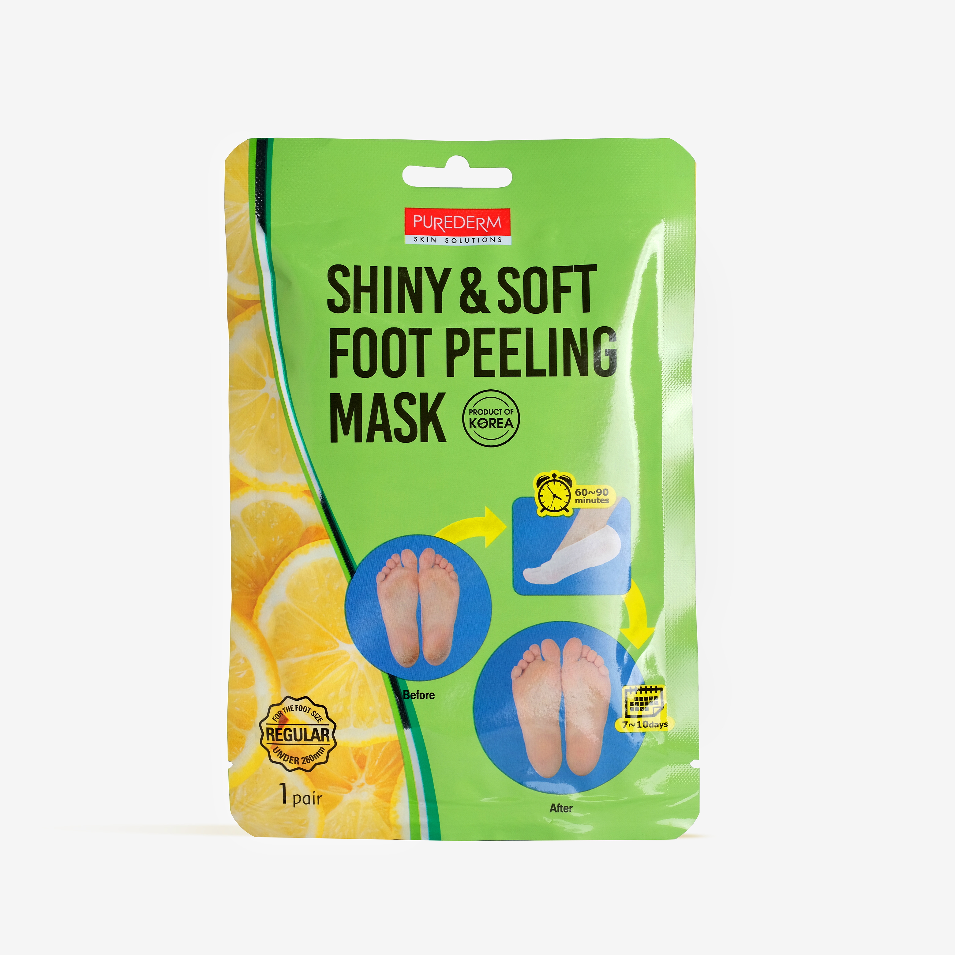 Shiny & soft foot peeling mask - Purederm